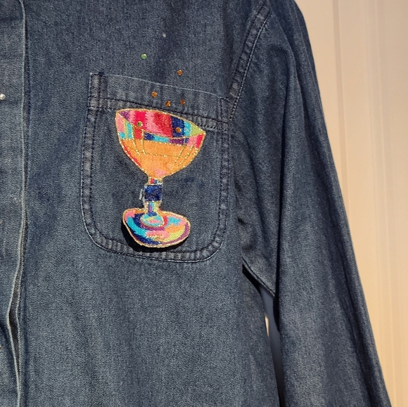 Way To Go denim shirt with embellishments - Picture 2 of 5